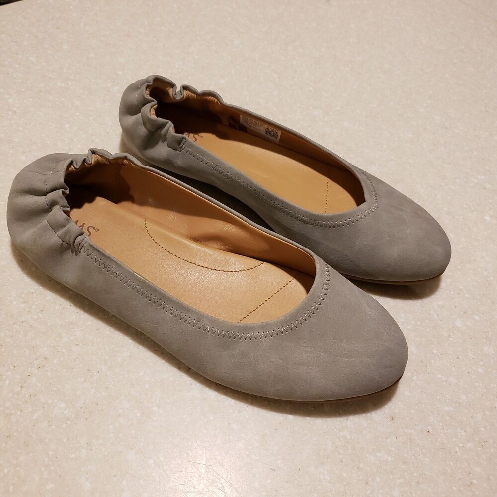 Toms Judith Ballet Flats Suede Gray Women’s Size 8.5